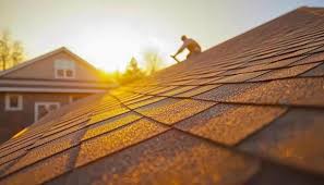 Roofing at sunset
